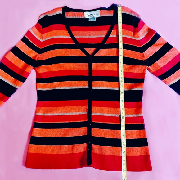 Long sleeve knit button down cardigan blouse - Picture 3 of 5